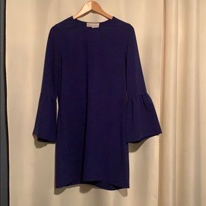 Charles Henry purple bell sleeve dress